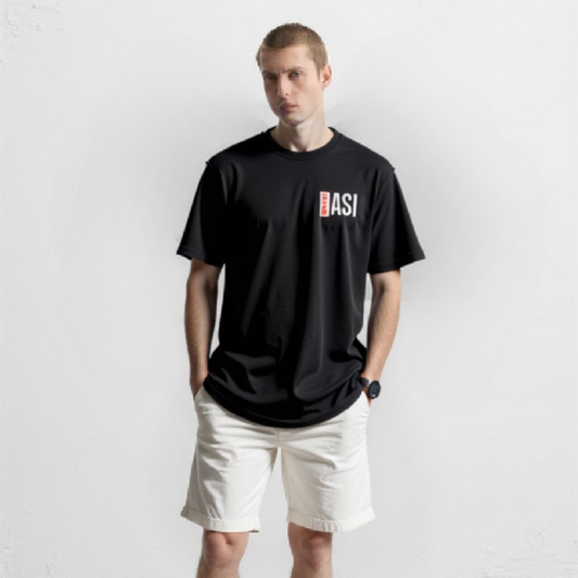 Oversized T-shirt Asischneller - Black, White, Blue, Navy and Grey
